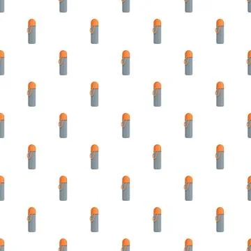 Insulated flask travel container repeating seamless pattern Stock Illustration