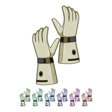 Insulated gloves heated cartoon vector graphic Stock Illustration
