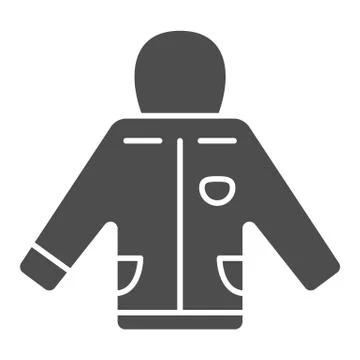 Insulated jacket with a hood solid icon, World snowboard day concept, Ski suit Illustrazione stock