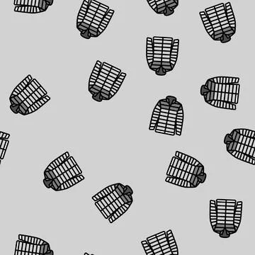 Insulated jacket ultralight hiking vector seamless pattern Stock Illustration