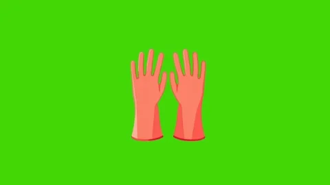 Insulated rubber gloves on a green background Stock Footage 286371279