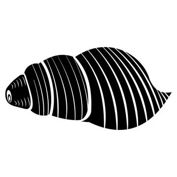 Insulated seashell. Vector illustration, black icon Illustrazione stock