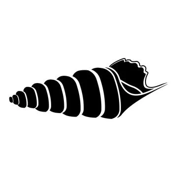 Insulated seashell. Vector illustration, black icon Stock Illustration