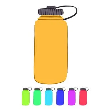 Insulated water bottle reusable vector cartoon graphic Stock Illustration