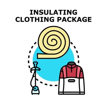 Insulating clothing package concept with textile steamer イラスト素材
