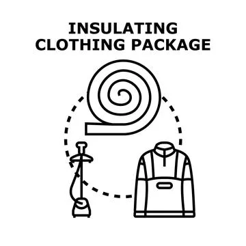 Insulating clothing package concept with textile steamer イラスト素材