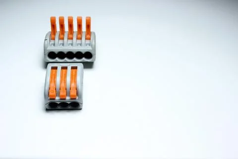 Insulating dielectric cable clamp for the core Stock Photos