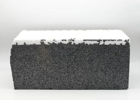Insulating panels of molded expanded polystyrene isolated on white background Stock Photos