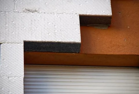 Insulating panels of molded expanded polystyrene for construction Stock-Fotos