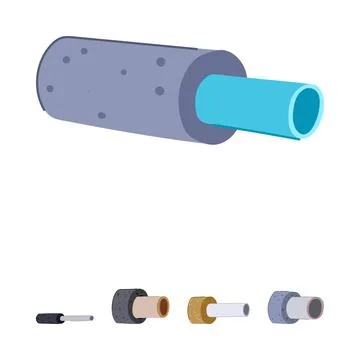 Insulating pipes with various materials concept illustration イラスト素材