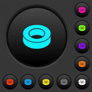 Insulating tape dark push buttons with color icons Stock Illustration