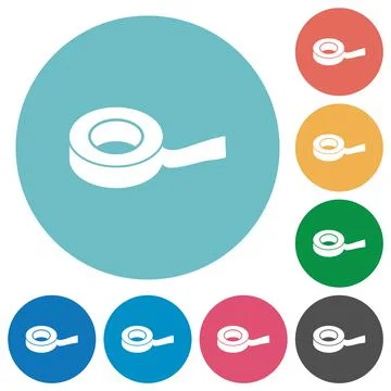Insulating tape flat round icons Stock Illustration
