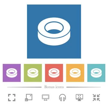 Insulating tape flat white icons in square backgrounds Stock Illustration