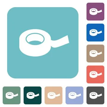 Insulating tape rounded square flat icons Stock Illustration
