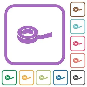 Insulating tape simple icons Stock Illustration
