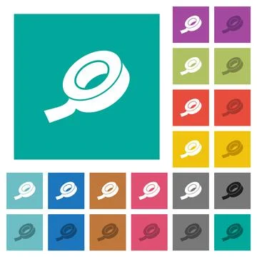 Insulating tape square flat multi colored icons Stock Illustration