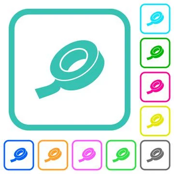 Insulating tape vivid colored flat icons Stock Illustration