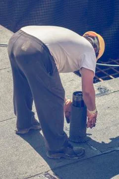 Insulation around pipe Stock Photos