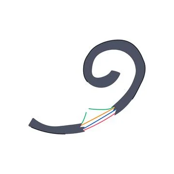 Insulation broken cable cartoon vector illustration Stock Illustration