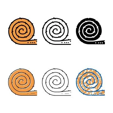 Insulation building material roll color series icon vector Stock Illustration