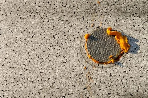 Insulation dowel anchor on building wall close up 스톡 사진