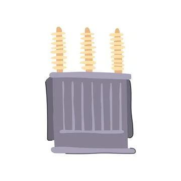 Insulation electrical transformer cartoon vector illustration Stockillustratie