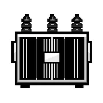 Insulation electrical transformer pixel art vector illustration Illustrazione stock