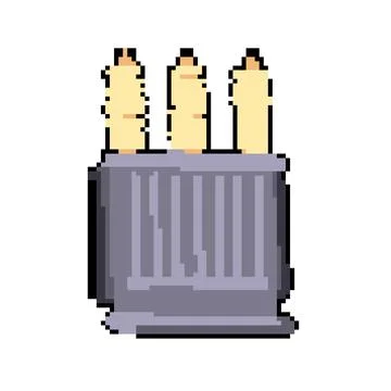 Insulation electrical transformer pixel art vector illustration Illustrazione stock
