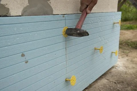 Insulation extruded polystyrene panels Foto stock