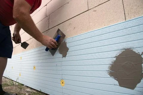 Insulation extruded polystyrene panels Stock Photos