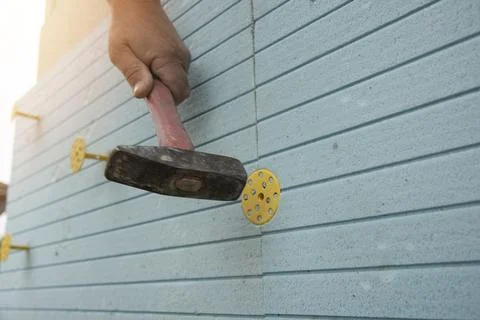 Insulation extruded polystyrene panels Foto stock