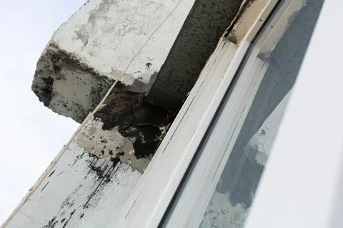 Insulation of the facade of an apartment building. Preparing the facade for.. Stock Photos