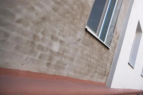 Insulation of the facade of the building. A large view of the outside corne.. Stock Photos