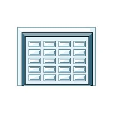 Insulation garage door cartoon vector illustration Stock Illustration