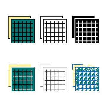 Insulation grid color types icon vector Stock Illustration