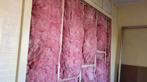 Insulation Installing for Drywall Home Improvement 스톡 동영상 298439169