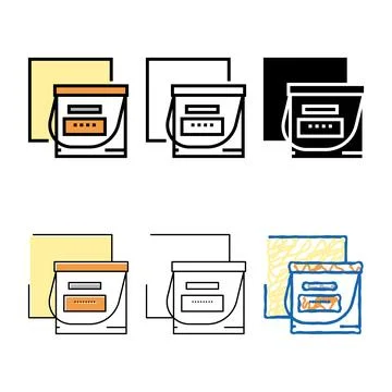 Insulation material container color icon range vector Stock Illustration
