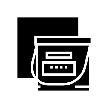 Insulation material container glyph icon vector illustration Stock Illustration