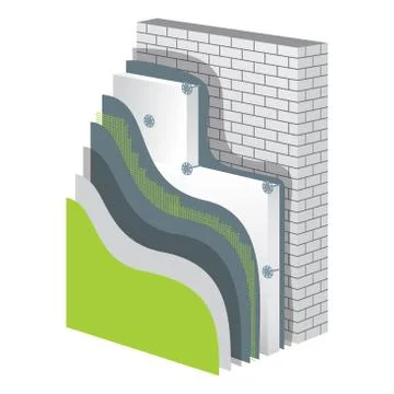 Insulation. Polystyrene Thermal Isolation Vector Illustration Stock Illustration