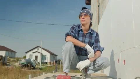 Insulation of the wall of the house with foam. Stock Footage 208912868