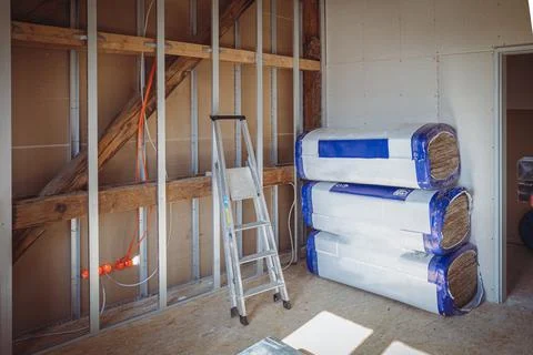 Insulation wool is ready for processing Stock Photos