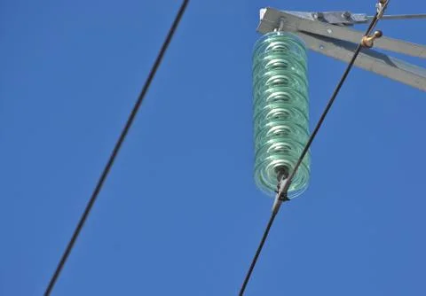 Insulators power lines. Stock Photos