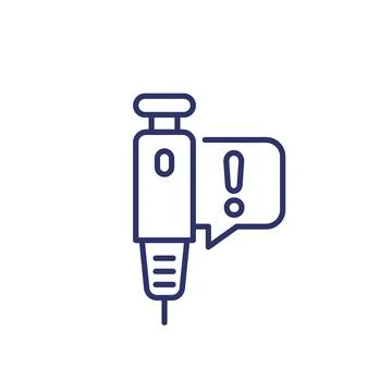 Insulin injection line icon on white Stock Illustration