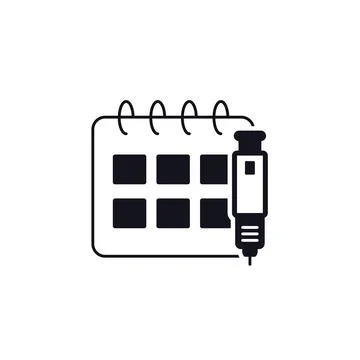 Insulin injection schedule icon with a calendar Stock Illustration