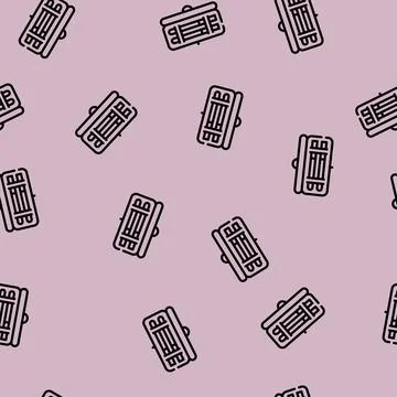Insulin injection set box line vector seamless pattern Stock Illustration