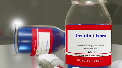 Insulin Lispro Vials (Closeup) Stock Footage 257972419
