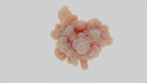 Insulin molecule, loopable turntable animation Stock Footage 132069932