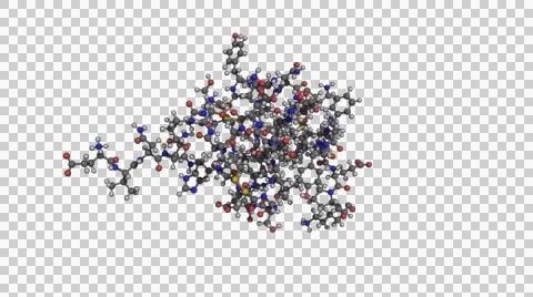 Insulin molecule model rotating 4K UHD seamless loopable with alpha channel Stock Footage 53824951