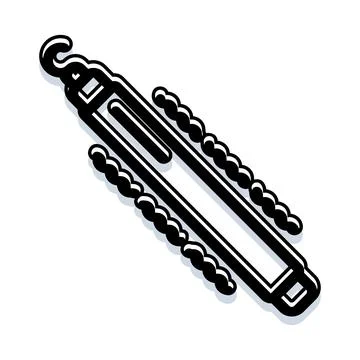 Insulin pen vector doodle icon for medical management Stock Illustration