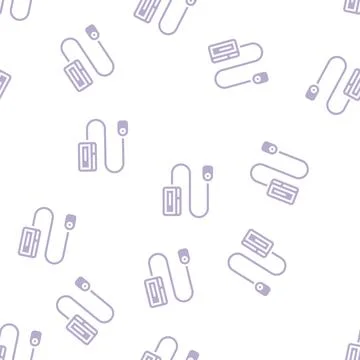 Insulin pump glyph vector seamless pattern black Stock Illustration